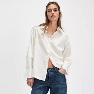 Sale!▪️NWT Free People Lee Solid Button down in White